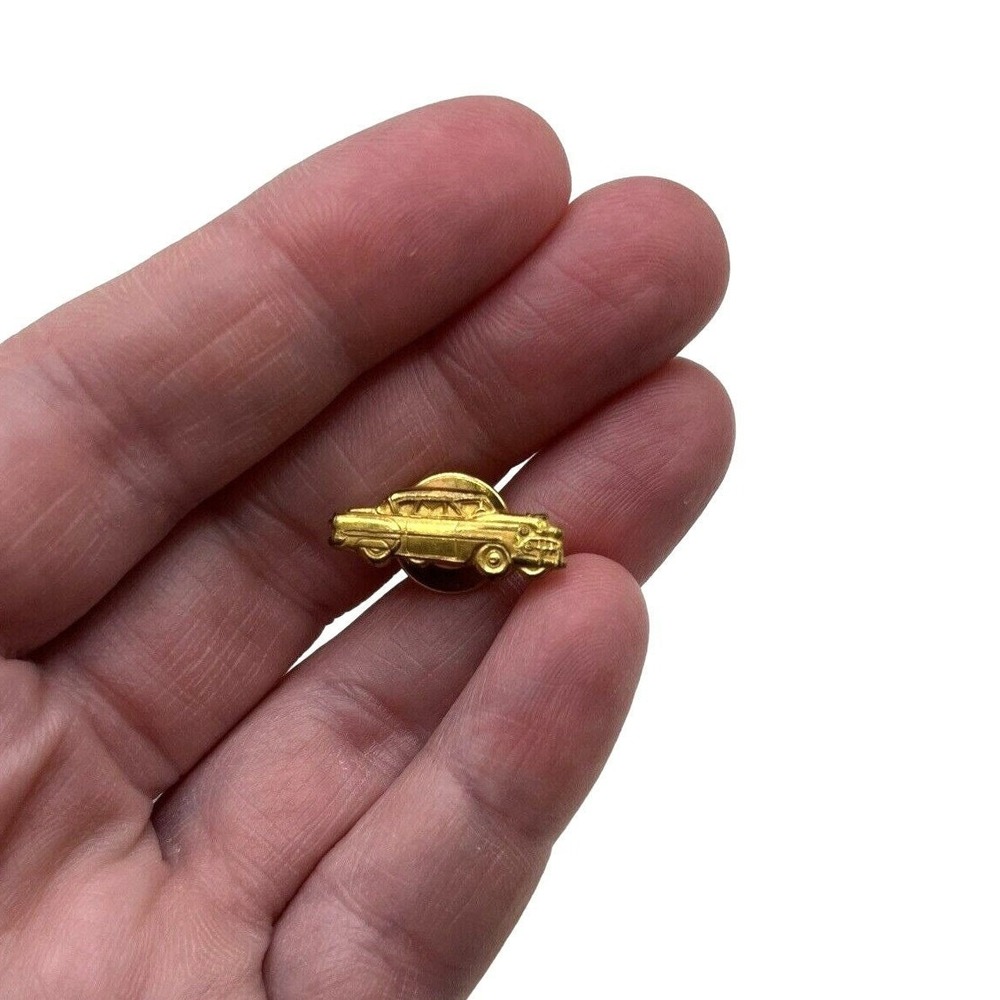 Vintage Gold Tone Classic 1950s Car Lapel Pin Retro Automotive Hat Pin Tie Tack